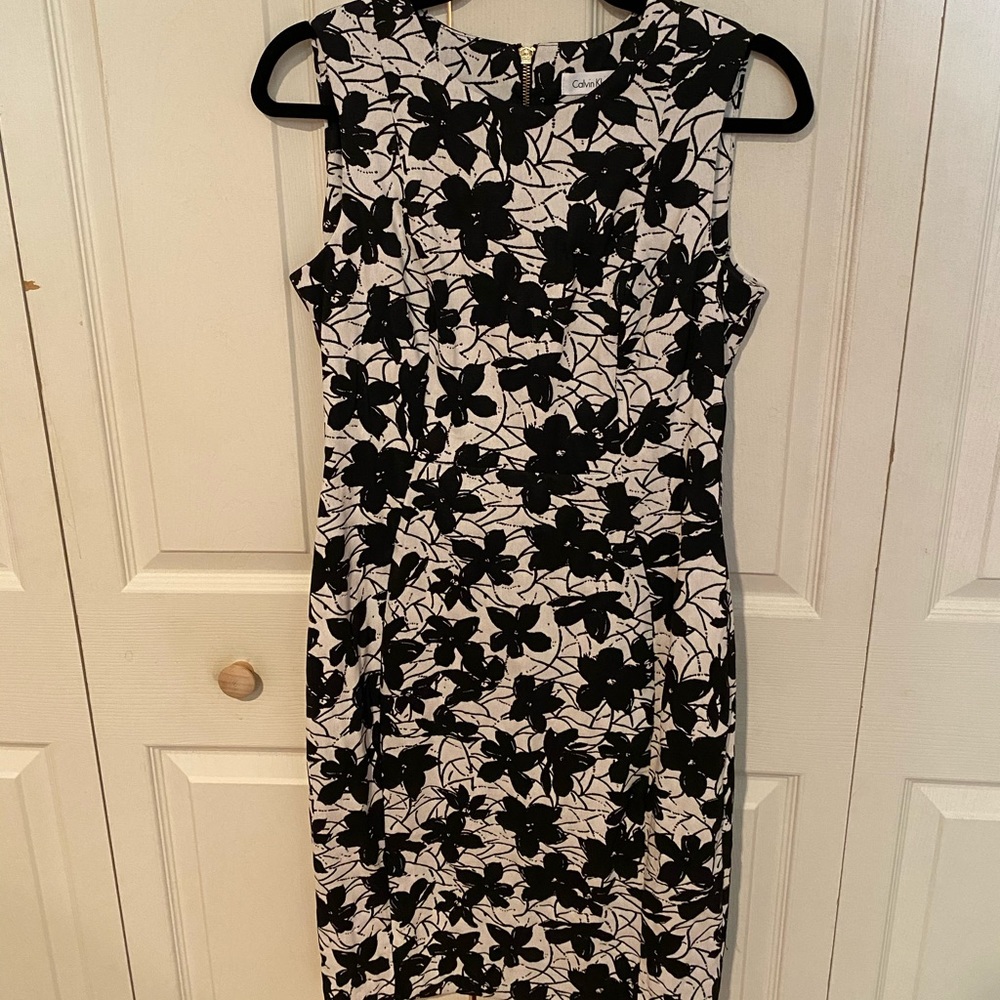 Calvin Klein Black and White Floral Dress